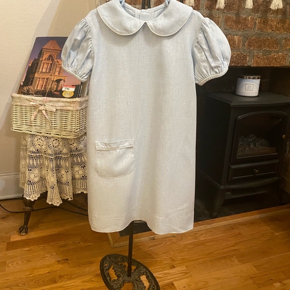 Vintage Cute As a Button Girls Linen Dress size 5 - Picture 11 of 16